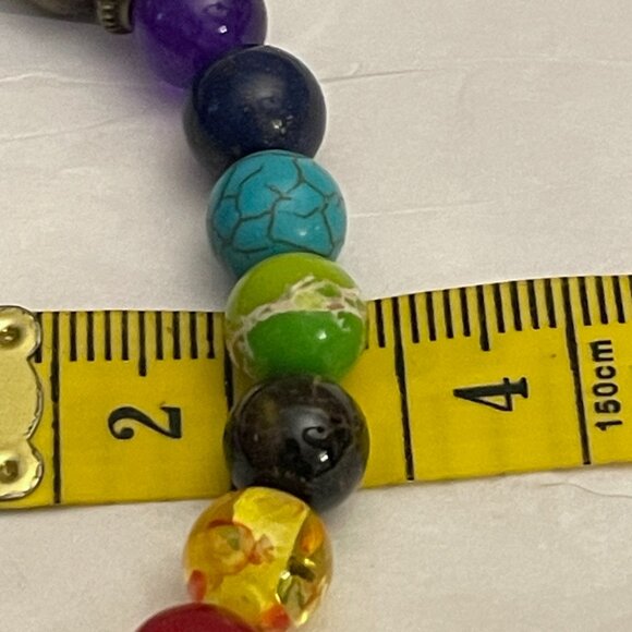 Hamoery Set of 2 Chakra Bracelets Lava Rock & Tiger Eye - Picture 10 of 16